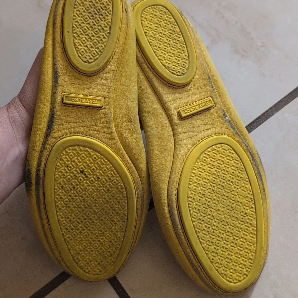 Tory Burch Yellow Ballet Flats Size 5